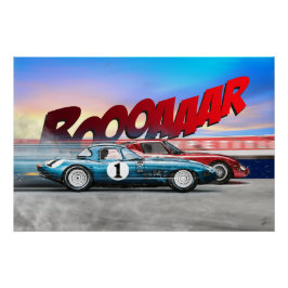 Ferrari 250GTO vs Jag E-Type Lightweigt ポスター