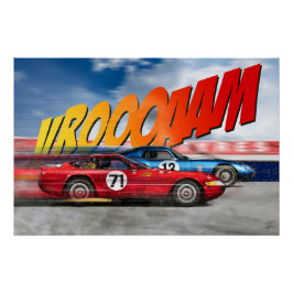 Ferrari Daytona 365 GTB/4 vs Shelby Daytona Coupe ポスター