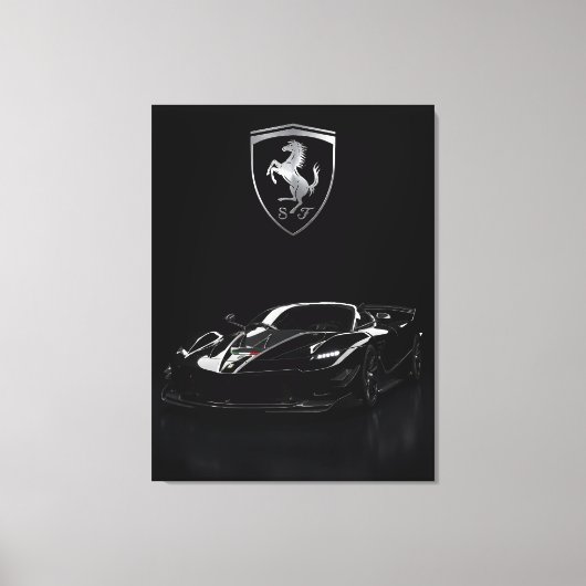 Ferrari FXX-K Black Hypercar | Dark Supercar キャンバスプリント (正面)