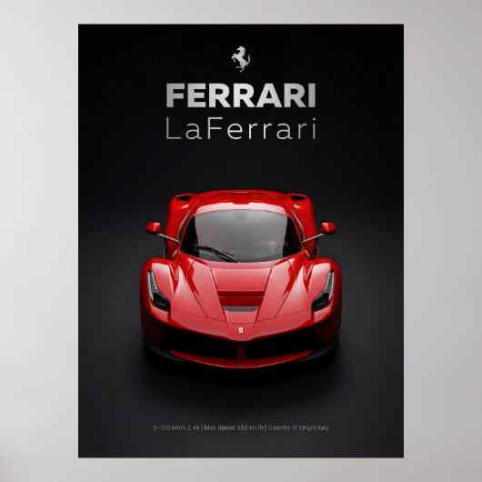 Ferrari LaFerrari Red Hypercar ポスター (正面)