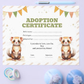 Ferret adopt a pet certificate editable チラシ (シングル)