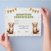 Ferret adopt a pet certificate editable チラシ (手)