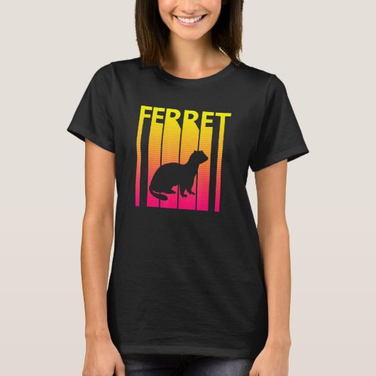 Ferret Animal Retro Costume Tシャツ (正面)