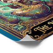 Ferret Eating Ramen Tarot Card Japanese Kawaii Pet ポスター (角)