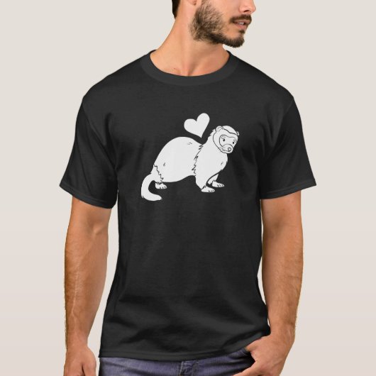 Ferret Heart - Furry Animal Weasel Ferret Premium Tシャツ (正面)