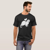 Ferret Heart - Furry Animal Weasel Ferret Tシャツ (正面フル)
