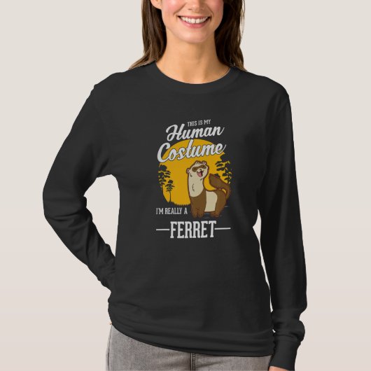 Ferret Human Costume Halloween Ferret Premium Tシャツ (正面)