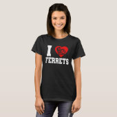Ferret I Heart Ferrets Tシャツ (正面フル)