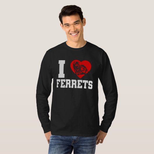 Ferret I Heart Ferrets Tシャツ (正面フル)