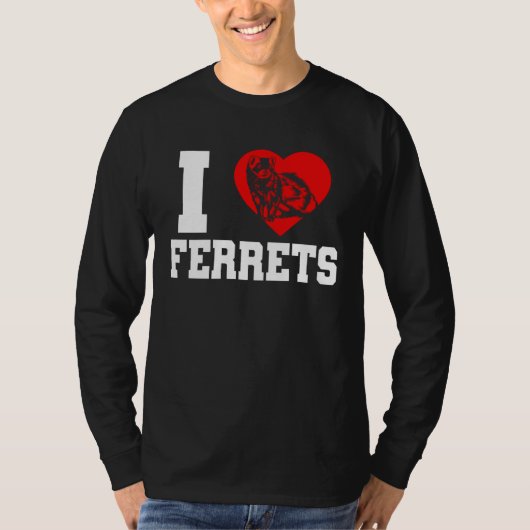 Ferret I Heart Ferrets Tシャツ (正面)