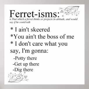 Ferret-isms & Sayings Print ポスター