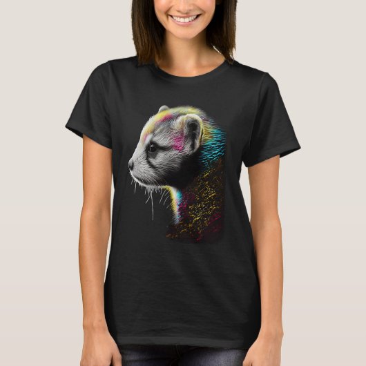 Ferret Mom Dad Mustela Nigripes Tシャツ (正面)