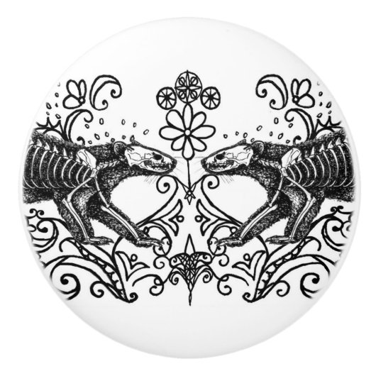 Ferret Stout Badger Otter Anatomy Ceramic Knob セラミックノブ (正面)