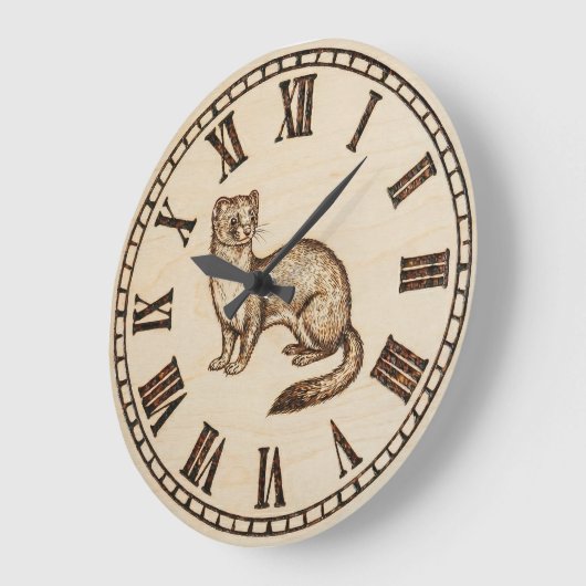 Ferret Wall Clock - Playful Charm & Warmth ラージ壁時計 (傾斜)