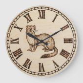 Ferret Wall Clock - Playful Charm & Warmth ラージ壁時計 (正面)
