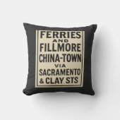 Ferries and Fillmore Throw Pillow クッション (正面)