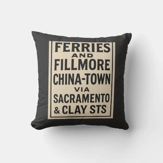 Ferries and Fillmore Throw Pillow クッション (正面)