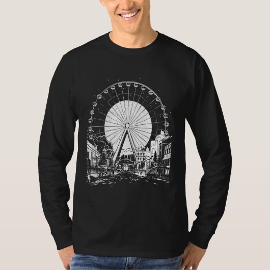 Ferris Wheel Carnival Festival County Fair Amuseme Tシャツ (正面)