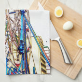 Ferris Wheel-Chalk Outline by Shirley Taylor キッチンタオル (四つ折り)