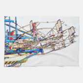 Ferris Wheel-Chalk Outline by Shirley Taylor キッチンタオル (横)