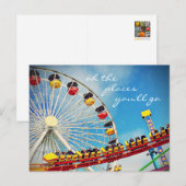 Ferris Wheel Roler Coaster Places You Goスクリプト ポストカード (正面/裏面)