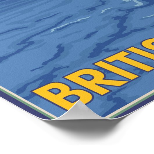 Ferry and Mountains - Victoria, BC Canada ポスター (角)