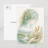 Fertility Goddess Day Watercolor Postcard シーズンポストカード (正面/裏面)
