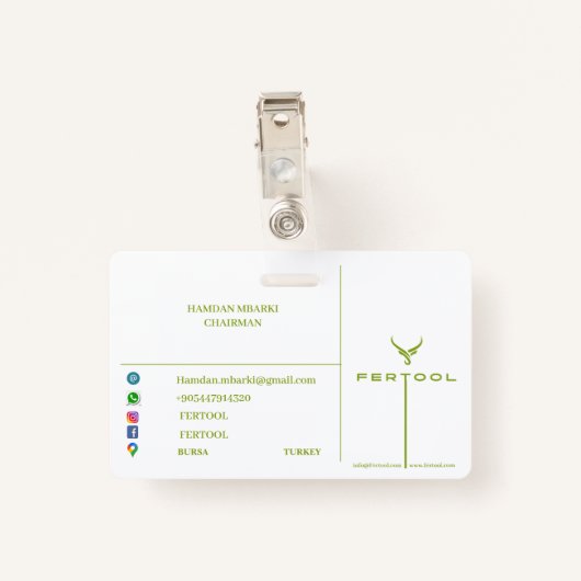 FERTOOL名刺 バッジ (裏面クリップ)