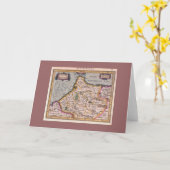 Fesの旧式な地図-挨拶状の王国 カード (黄色い花)