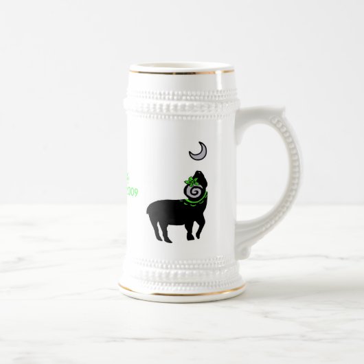 FestのBlackSheep種族のBellyDanceのロゴStien ビールジョッキ (右)