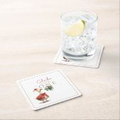 Fest Winter Birthday One Silly Christmas Goose スクエアペーパーコースター (インサイチュ)