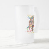 Festa Junina、リオデジャネイロ、ブラジルの怠惰動物 フロストグラスビールジョッキ (正面右)