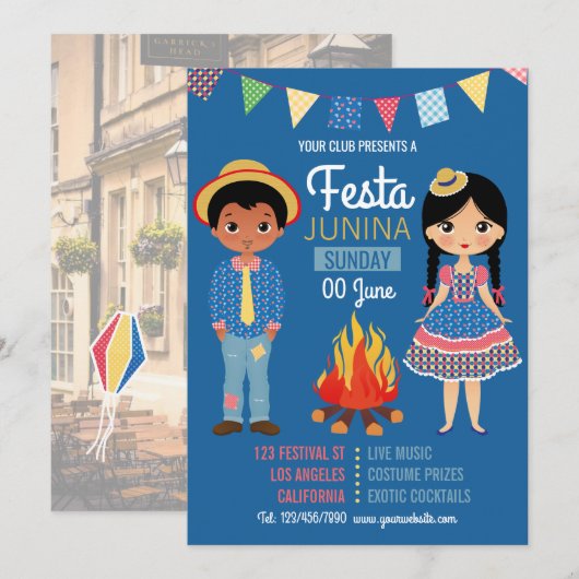 Festa Junina 企業・クラブパーティーの写真招待状 招待状 (正面/裏面)