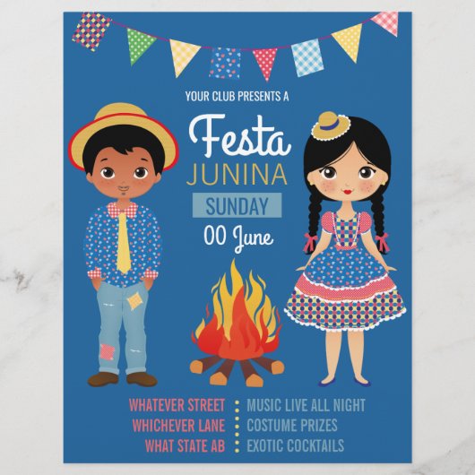 Festa Junina 企業・クラブパーティー招待状 チラシ (正面)