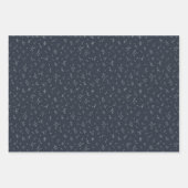 festif étoilé bleu marine et vert ラッピングペーパーシート (正面3)
