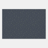 festif étoilé bleu marine et vert ラッピングペーパーシート (正面)