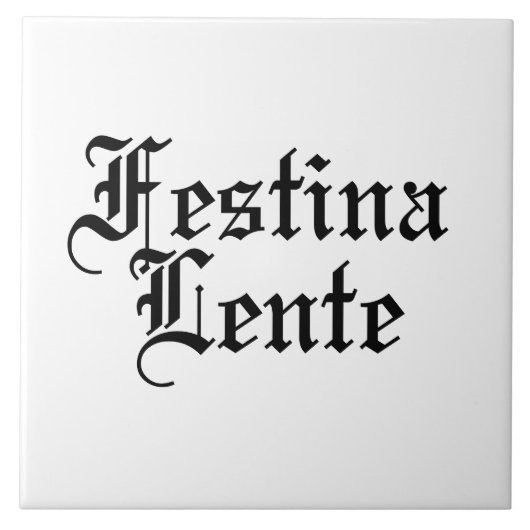 Festina Lente – ゆっくりと急いで – ラテンフレーズ タイル (正面)