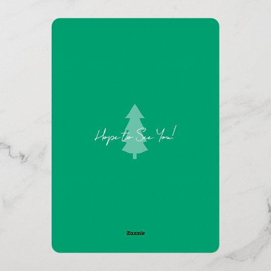 Festival Celebration Christmas Green 箔招待状 (裏面)