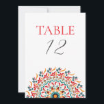 Festival Elegance Mandala Wedding Table Number 招待状<br><div class="desc">Beautiful invitations and stationery for special occasions and festivals are available in both physical and digital formats. We can extend any design into matching items such as RSVP cards,  labels,  envelopes,  and more. Customization is available upon request. Looking forward to hearing from you!</div>