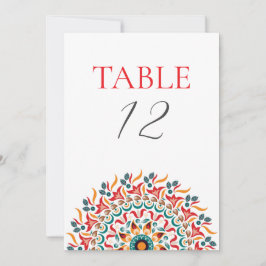Festival Elegance Mandala Wedding Table Number 招待状