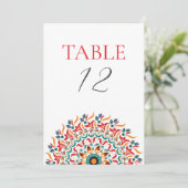 Festival Elegance Mandala Wedding Table Number 招待状 (スタンド正面)