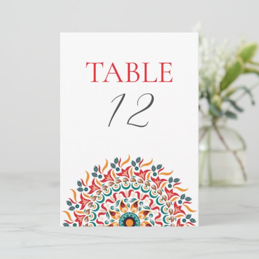 Festival Elegance Mandala Wedding Table Number 招待状 (スタンド正面)