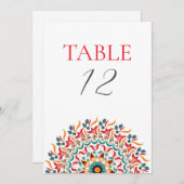 Festival Elegance Mandala Wedding Table Number 招待状 (正面/裏面)
