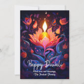 Festival Flame Mosaic Diwali card 招待状 (正面)