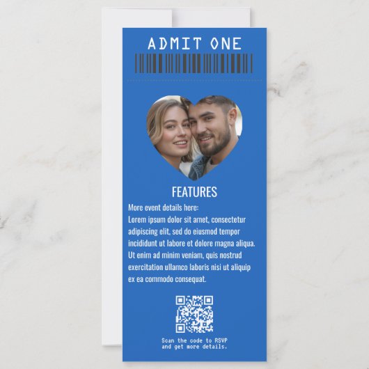 Festival Love Rock ’n’ Roll Wedding Ticket 招待状 (裏面)