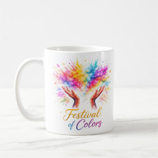 Festival of Colors - Holi Hände Farbexplosion Tass コーヒーマグカップ