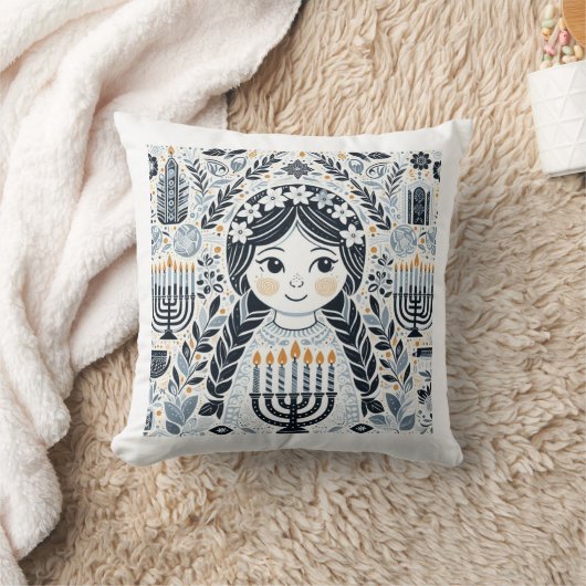 Festival of Lights: Hanukkah Sameach Stickers  クッション (ブランケット)