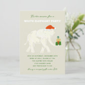 festiveなホワイトエレファントパーティーのイラスト 招待状 (スタンド正面)