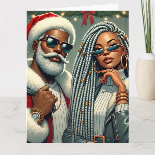  festiveパーティーのサンタ カード (正面)