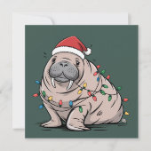  festiveマンタのクリスマスサンタオーシャンラバーコージー シーズンカード (正面)